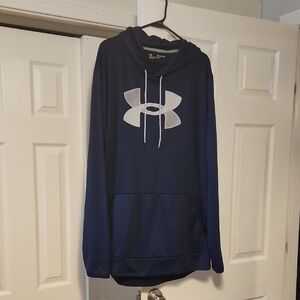 Under Armour Men's Navy Hoodie with White Logo